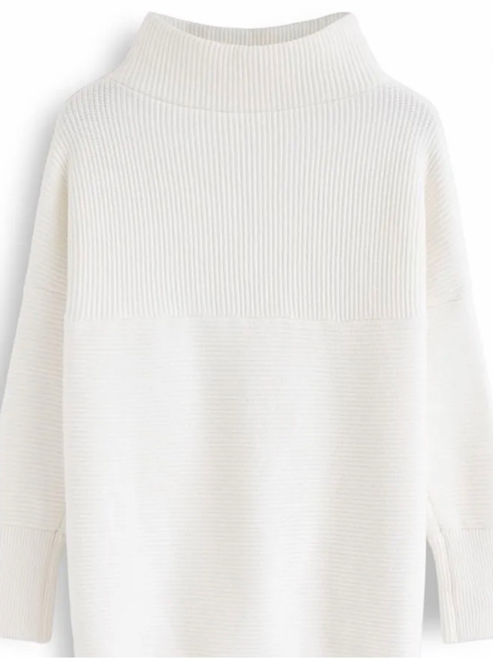 White Ribbed Turtleneck Sweater – Size S/M – Free People Ottoman style